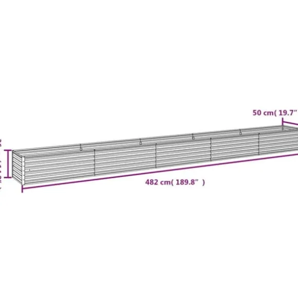 vidaXL højbed 482x50x36 cm cortenstål - Plantekrukker