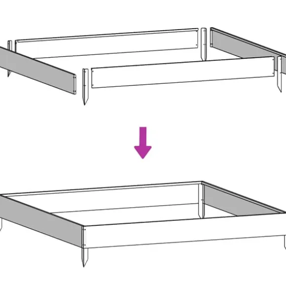 vidaXL højbed 100x100x26 cm galvaniseret stål