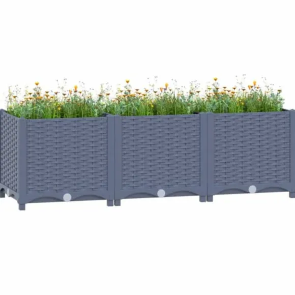 vidaXL højbed 120x40x38 cm polypropylen - Plantekrukker