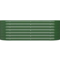 vidaXL højbed 114x40x36 cm pulverlakeret stål grøn - Plantekrukker