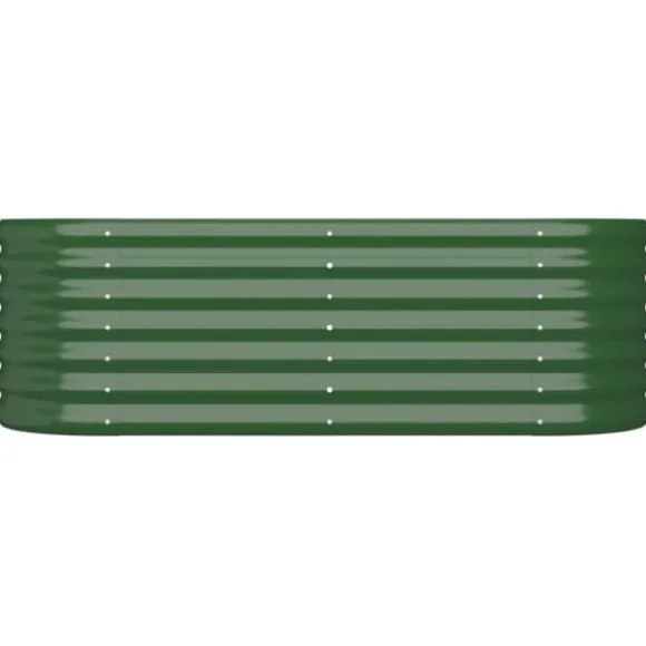 vidaXL højbed 114x40x36 cm pulverlakeret stål grøn - Plantekrukker
