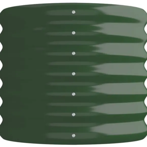 vidaXL højbed 114x40x36 cm pulverlakeret stål grøn - Plantekrukker