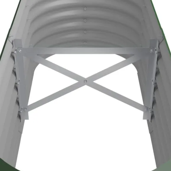 vidaXL højbed 114x40x36 cm pulverlakeret stål grøn - Plantekrukker
