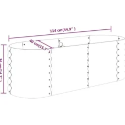 vidaXL højbed 114x40x36 cm pulverlakeret stål grøn - Plantekrukker