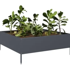 vidaXL højbed 100x100x25 cm stål antracitgrå