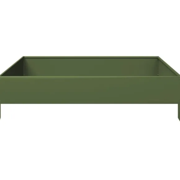 vidaXL højbed 100x100x26 cm stål olivengrøn