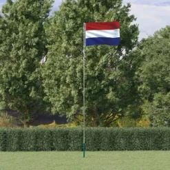 vidaXL Holland flag og flagstang 5,55 m aluminium