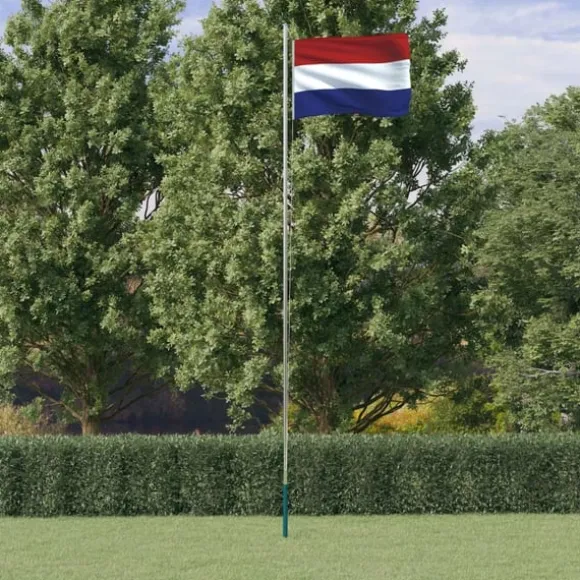 vidaXL Holland flag og flagstang 6,23 m aluminium
