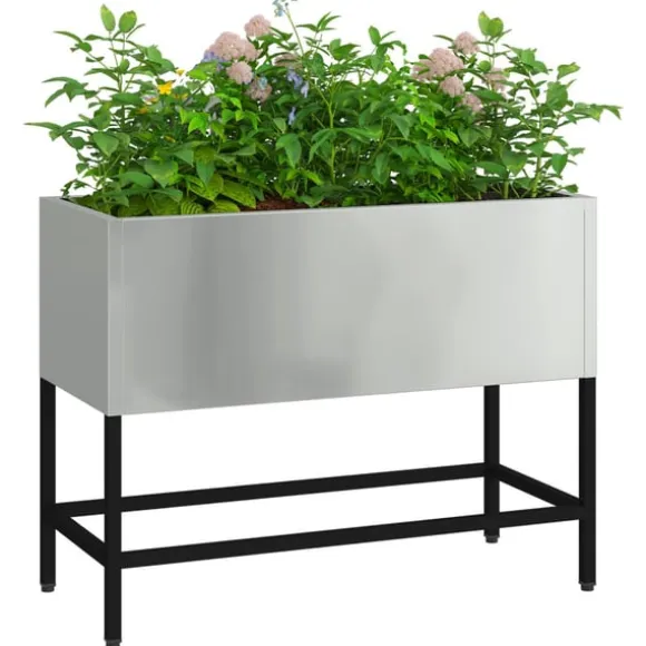 vidaXL Hævet haveplante Sølv 60 x 26 x 45 cm Galvaniseret stål