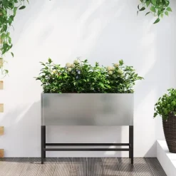 vidaXL Hævet haveplante Sølv 60 x 26 x 45 cm Galvaniseret stål