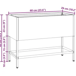 vidaXL Hævet haveplante Sølv 60 x 26 x 45 cm Galvaniseret stål