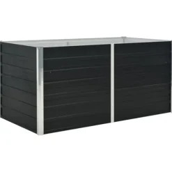 vidaXL hævet plantekasse 160x80x77 cm galvaniseret stål antracitgrå - Plantekrukker