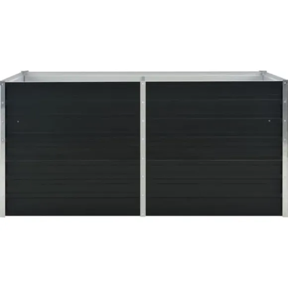 vidaXL hævet plantekasse 160x80x77 cm galvaniseret stål antracitgrå - Plantekrukker
