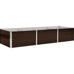 vidaXL hævet plantekasse 240x80x45 cm galvaniseret stål brun - Plantekrukker