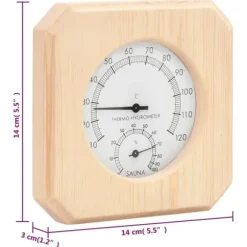vidaXL 2-i-1 saunasæt hygrometer og timeglas massivt fyrretræ - Saunatilbehør