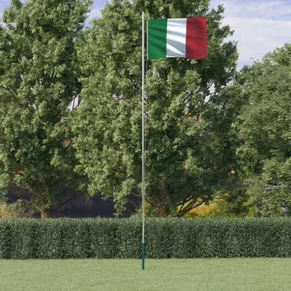 vidaXL Italien flag og flagstang 6,23 m aluminium