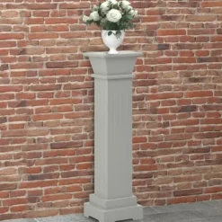 vidaXL klassisk plantestativ 17x17x66 cm MDF firkantet grå - Planteborde