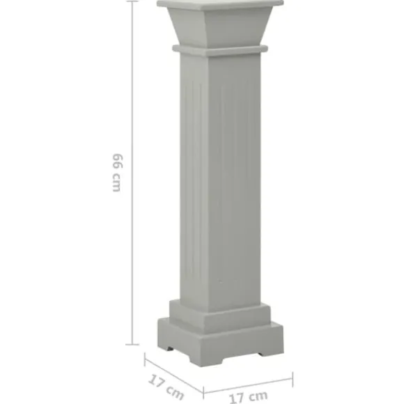vidaXL klassisk plantestativ 17x17x66 cm MDF firkantet grå - Planteborde