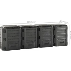 vidaXL kompostbeholder 1600 l sort - Kompostbeholdere