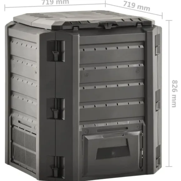 vidaXL kompostbeholder 380 l sort - Kompostbeholdere