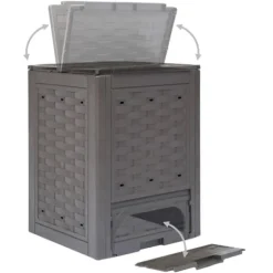 vidaXL kompostbeholder til haven 300 l 60 x 60 x 83 cm brun - Kompostbeholdere