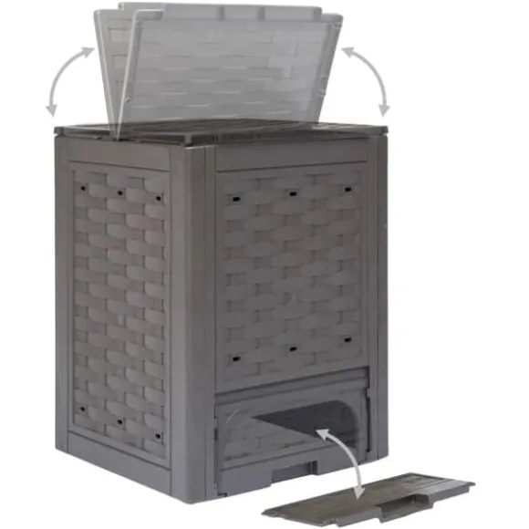 vidaXL kompostbeholder til haven 300 l 60 x 60 x 83 cm brun - Kompostbeholdere