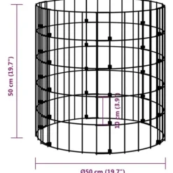 vidaXL kompostbeholder Ø50x50 cm galvaniseret stål - Kompostbeholdere