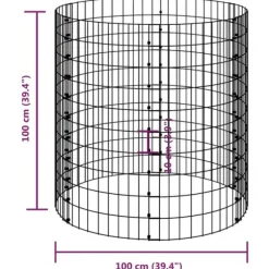 vidaXL kompostbeholder Ø100x100 cm galvaniseret stål - Kompostbeholdere