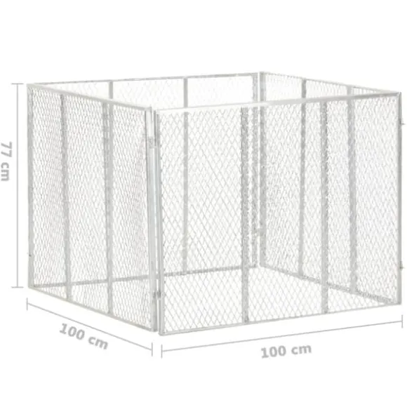 vidaXL kompostbeholder 100x100x77 cm galvaniseret jern - Kompostbeholdere
