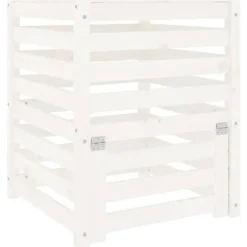 vidaXL kompostbeholder 63,5x63,5x77,5 cm massivt fyrretræ Hvid - Kompostbeholdere