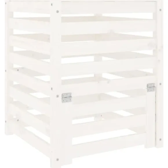 vidaXL kompostbeholder 63,5x63,5x77,5 cm massivt fyrretræ Hvid - Kompostbeholdere