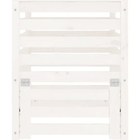 vidaXL kompostbeholder 63,5x63,5x77,5 cm massivt fyrretræ Hvid - Kompostbeholdere
