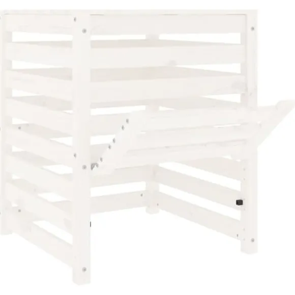 vidaXL kompostbeholder 63,5x63,5x77,5 cm massivt fyrretræ Hvid - Kompostbeholdere