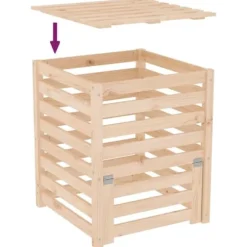 vidaXL kompostbeholder 63,5x63,5x77,5 cm massivt fyrretræ - Kompostbeholdere