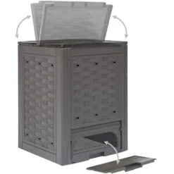 vidaXL kompostbeholdere 2 stk. 60 x 60 x 83 cm 600 l brun - Kompostbeholdere