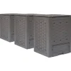 vidaXL kompostbeholdere 3 stk. 60 x 60 x 83 cm 900 l brun - Kompostbeholdere