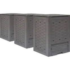 vidaXL kompostbeholdere 3 stk. 60 x 60 x 83 cm 900 l brun - Kompostbeholdere