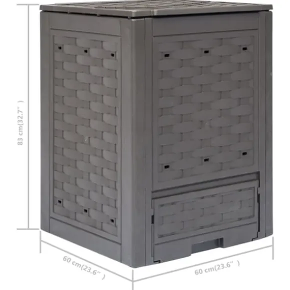 vidaXL kompostbeholdere 3 stk. 60 x 60 x 83 cm 900 l brun - Kompostbeholdere