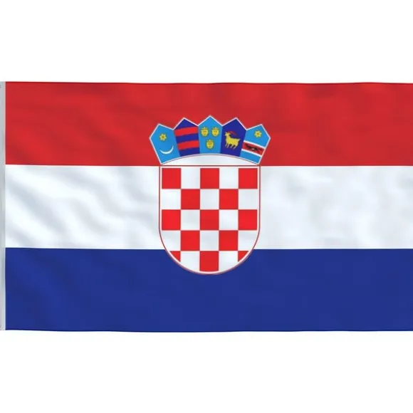 vidaXL Kroatien flag og flagstang 6,23 m aluminium