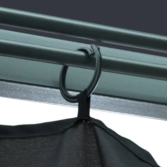 vidaXL pavillon med gardin + LED-lyskæder 300x300 cm aluminium grå - Festtelte & havepavilloner