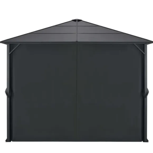 vidaXL pavillon med gardin aluminium 3 x 3 m sort - Festtelte & havepavilloner