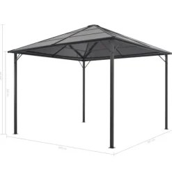 vidaXL pavillon med gardin aluminium 3 x 3 m sort - Festtelte & havepavilloner