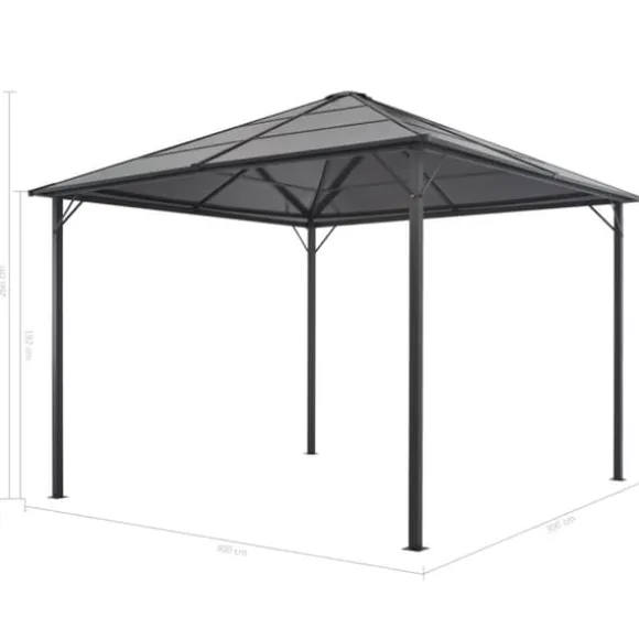 vidaXL pavillon med gardin aluminium 3 x 3 m sort - Festtelte & havepavilloner