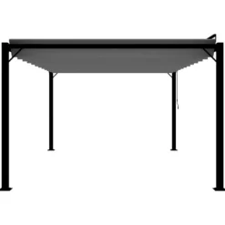 vidaXL pavillon med lameltag 3x4 m aluminium og stof antracitgrå - Festtelte & havepavilloner