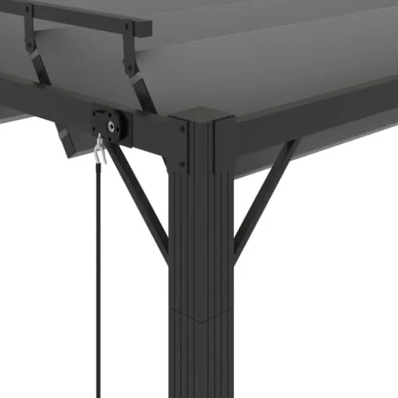 vidaXL pavillon med lameltag 3x4 m aluminium og stof antracitgrå - Festtelte & havepavilloner