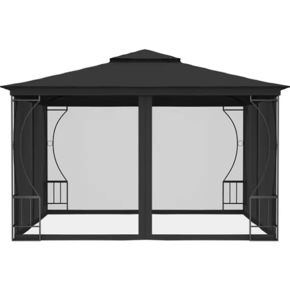 vidaXL pavillon med net 300x300x265 cm antracitgrå - Festtelte & havepavilloner
