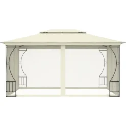 vidaXL pavillon med net 300x400x265 cm cremefarvet - Festtelte & havepavilloner