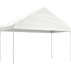 vidaXL pavillon med tag 13,38x4,08x3,22 m polyethylen hvid - Festtelte & havepavilloner