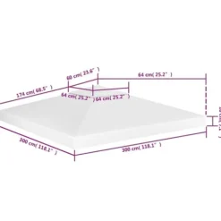 vidaXL pavillontopdække i 2 lag 3x3 m 310 g/m² hvid - Festtelte & havepavilloner – tage