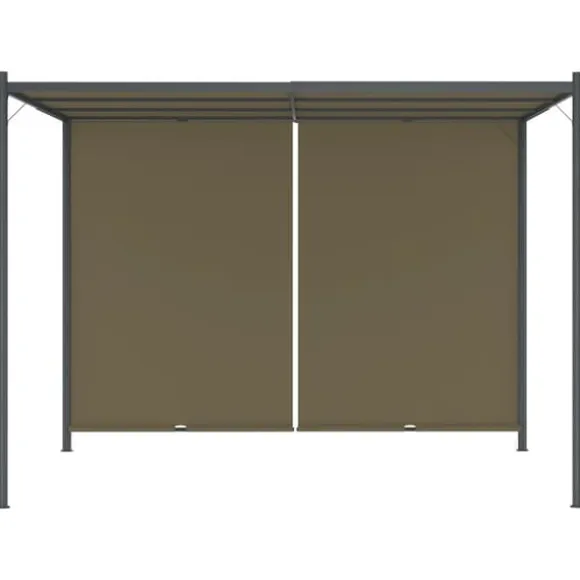 vidaXL pergola med tilbagetrækkeligt tag 3x3 m 180 g/m² gråbrun - Havebuer, espalierer & pergolaer